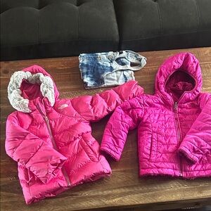 Pink Hooded Puffer Jackets